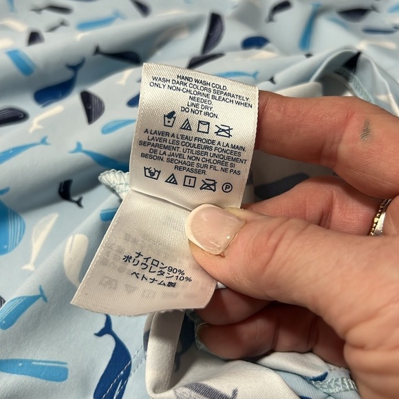 Lands' End Blue Whale Print Long Sleeve Swim Rash Guard Size S(2/4) - Picture 9 of 10